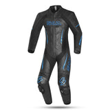 shua infinity 2.0 1 pc motorcycle racing leather suit black blue