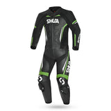 shua infinity 2pc motorcycle racing suit black green
