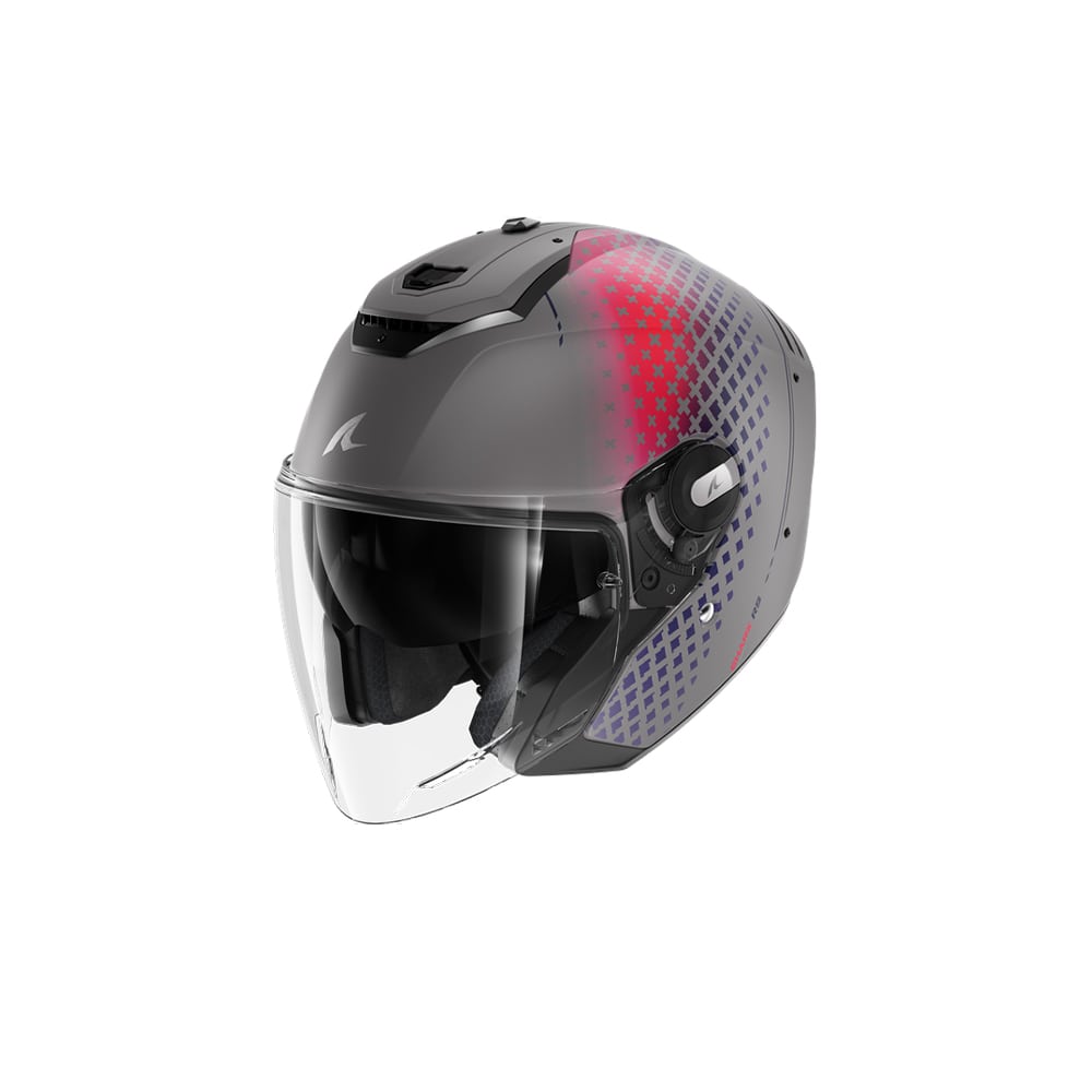SHARK RS Jet Stride Plata Mate Violeta Azul Casco