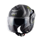 GIVI X30 PULSAR PUBY MOTORCYCLE MODULAR HELMET BLACK TITANIUM YELLOW