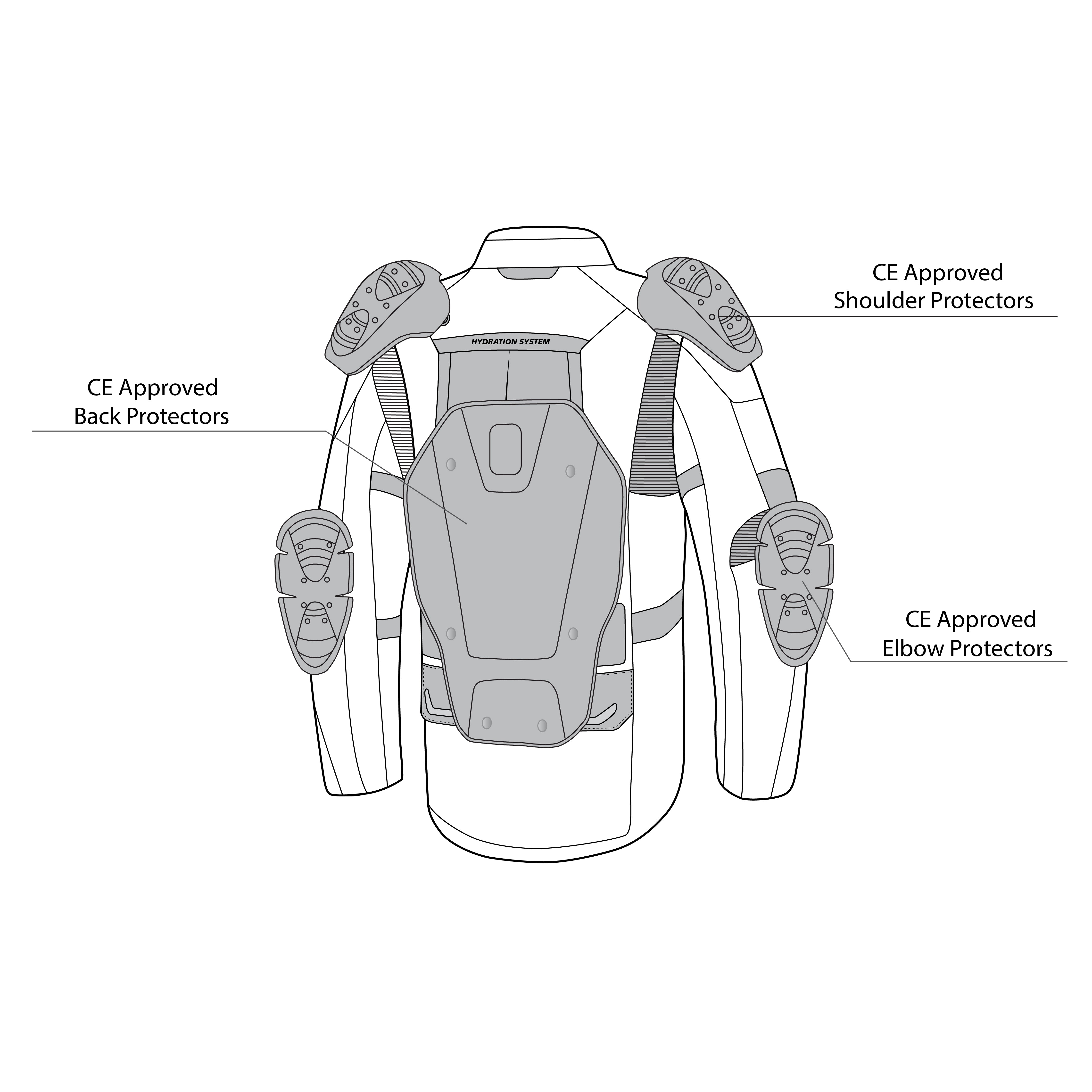 infographic sketch bela transformer the winter jacket ice, black and red back side view
