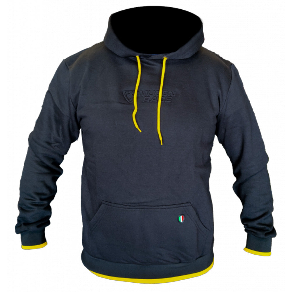 MUGENRACE H-MNR-7909 Blacky Sudadera capucha de algodón Negro Amarillo