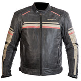 MUGENRACE LJ-MNR-1874 Loksait Chaqueta de cuero Negro Beige Rojo