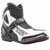 MUGENRACE BOT-MNR-2391 Hurry Moto Botas Cortas Negro Blanco