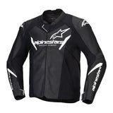 Alpinestars Faster V3 Motorcycle Racing Leather Jacket Black White