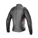 Alpinestars Stella Dyno Women's Leather Motorcycle Jacket Black Haute Red