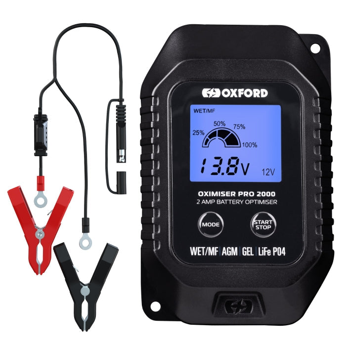 Oxford Oximiser Pro 2000 Intelligent 12V Battery Charger & Optimiser maximomoto.uk!
