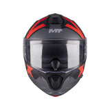 MT Genesis R Shift Motorcycle Modular Helmet Matt Black Red