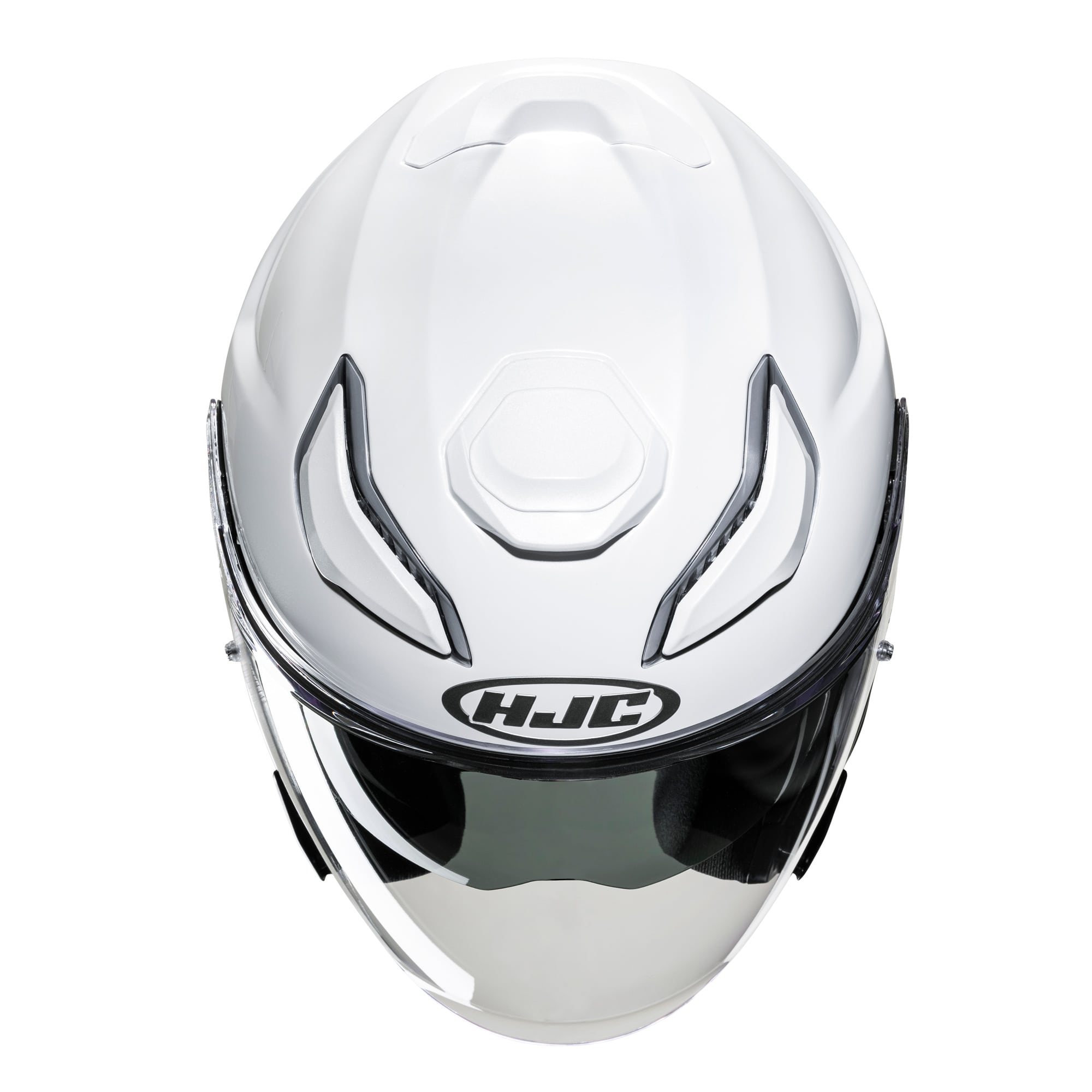 HJC F31 Plain Open Face Touring Helmet-Pearl White