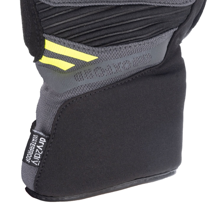 Oxford Dakar 1.0 Men’s Waterproof Motorcycle Gloves Charcoal Yellow