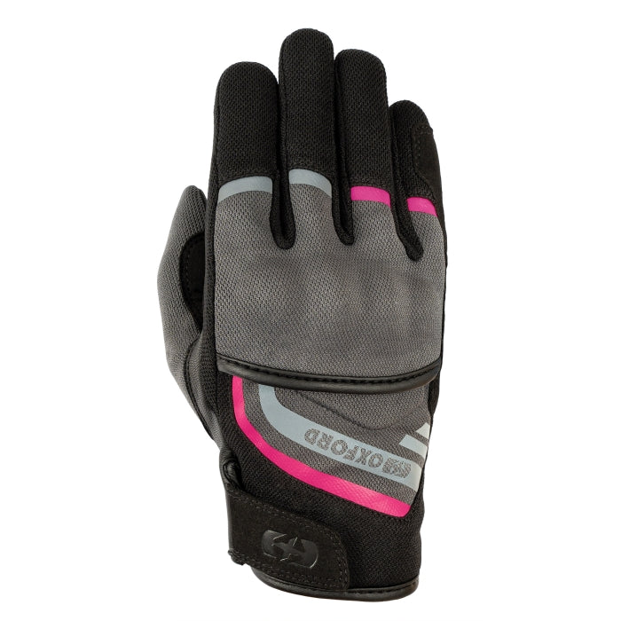 Oxford Dakar 1.0 Women’s Summer Motorcycle Glove Charcoal / Pink maximomoto.uk!