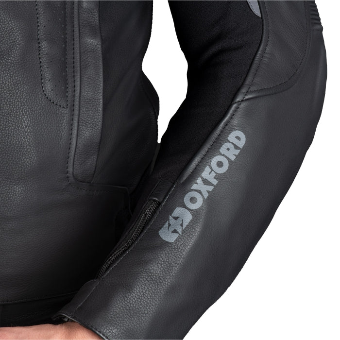 Oxford Cypher 1.0 Men’s Leather Motorcycle Jackets Stealth Black