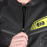 Oxford Cypher 1.0 Men’s Leather Motorcycle Jackets Black Yellow