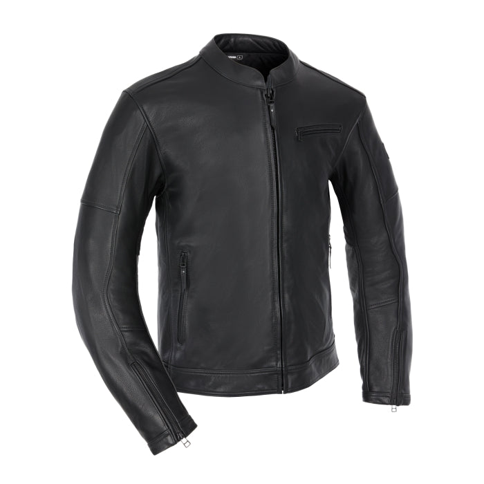 Oxford Henlow Men's Full-Grain Leather Motorcycle Jacket