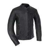 Oxford Henlow Men's Full-Grain Leather Motorcycle Jacket