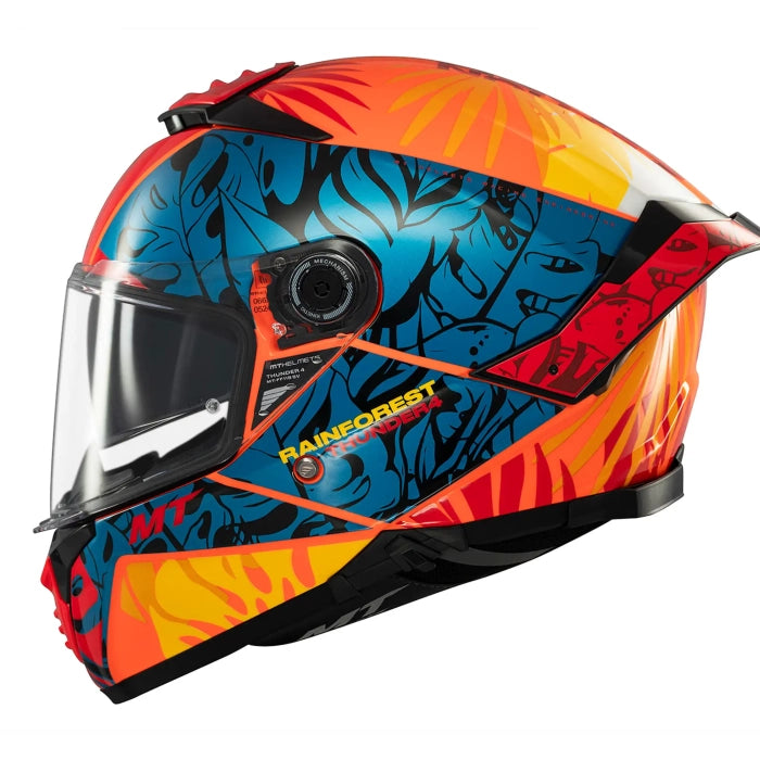 MT Thunder 4 SV Rainforest Full Face Motorcycle Helmet Orange