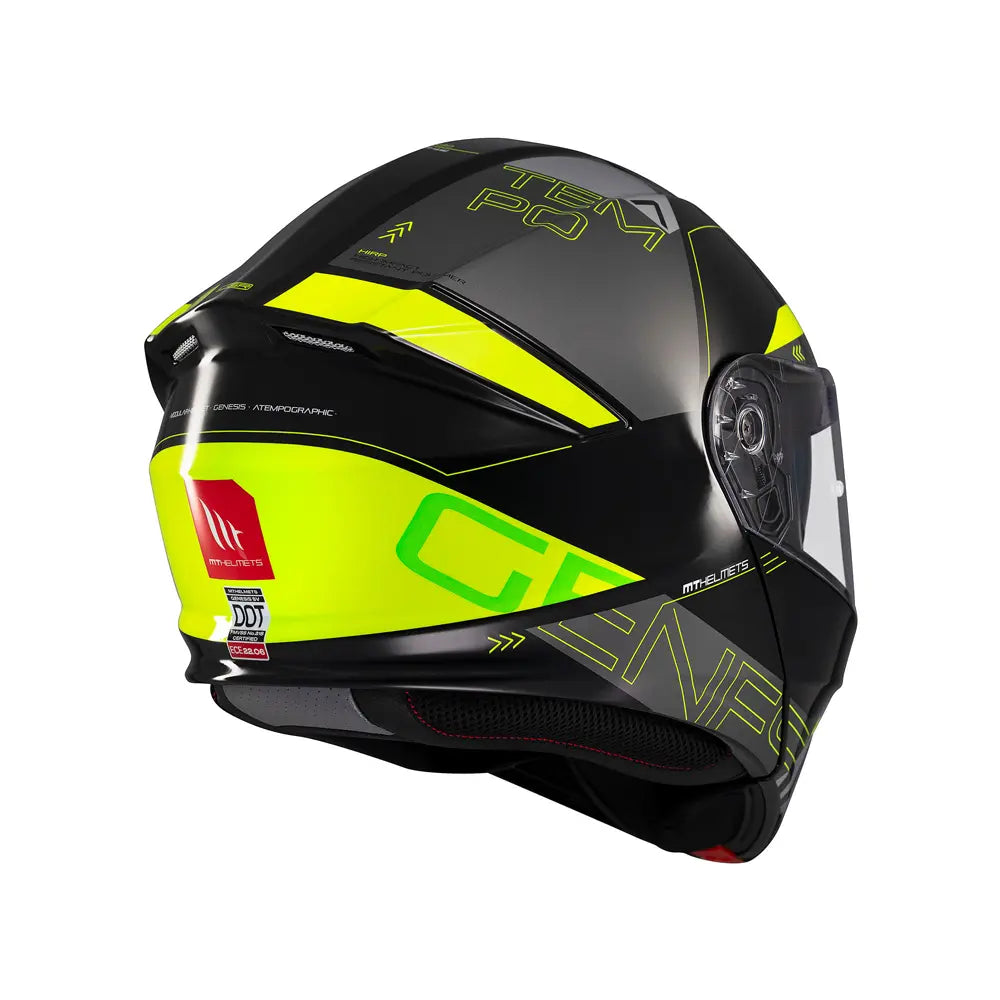 MT Genesis Atempo Modular motorcycle Helmets Fluo