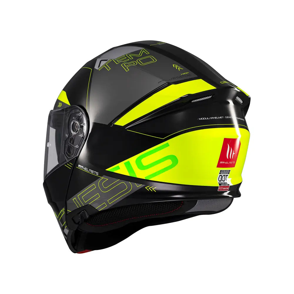 MT Genesis Atempo Modular motorcycle Helmets Fluo