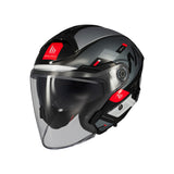 MT Cosmo Silence Open Face Motorcycle Helmets Black maximomoto.uk!