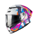 MT Thunder 4 R Pipen Motorcycle Full Face Helmet Gloss Pink White