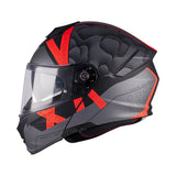 MT Genesis R Shift Motorcycle Modular Helmet Matt Black Red