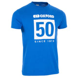 Oxford 50th Anniversary motorcycle Cotton T-Shirt Blue maximomoto.uk!