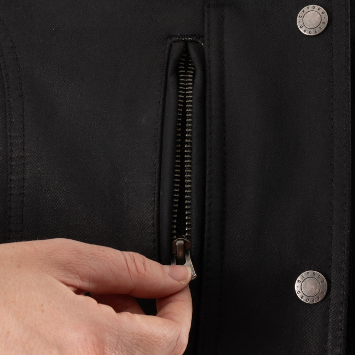 Oxford Sterling Dry2Dry Women’s Wax Cotton Motorcycle Jackets Black