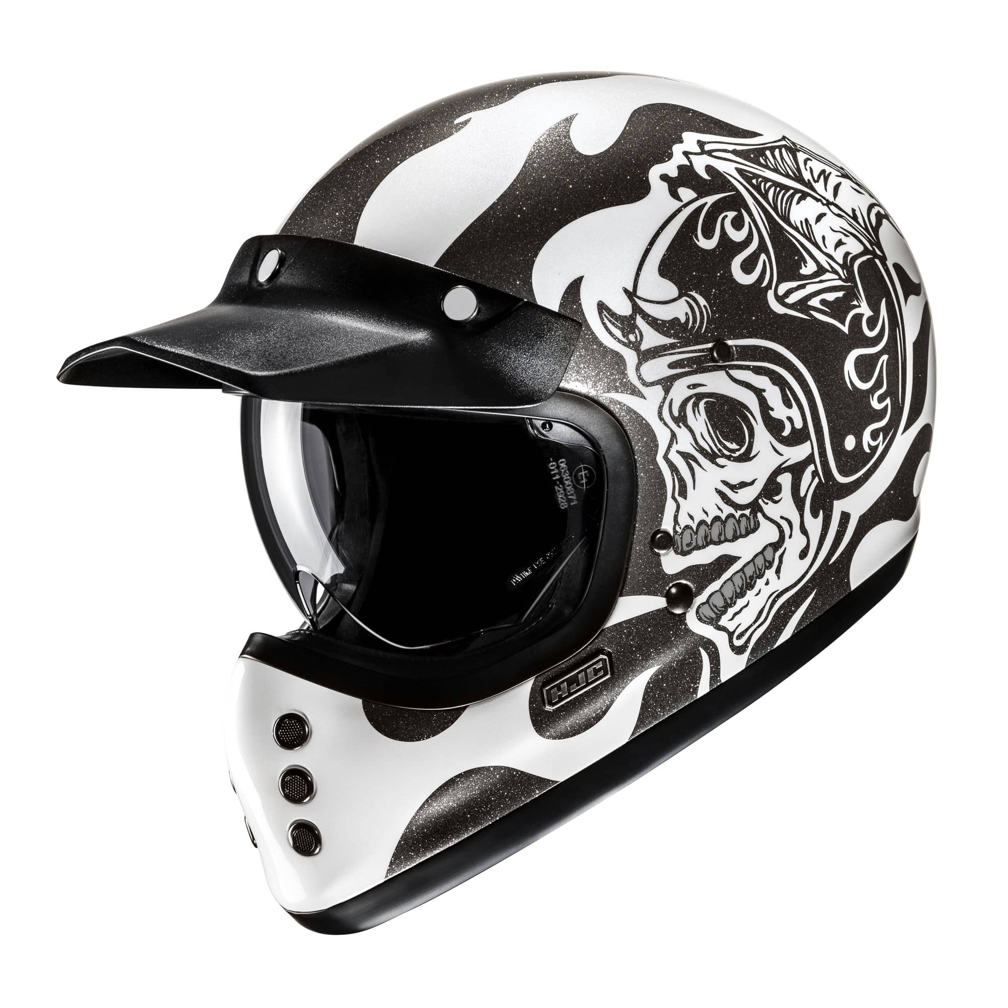 HJC V60 Full Face Motorcycle Helmet – Flame Design Black