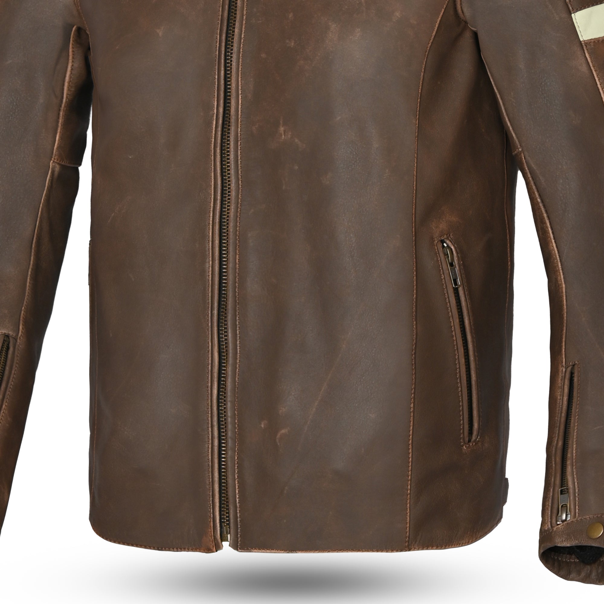Bela Stark - Leather Jacket - Vintage Brown Beige MaximomotoUK