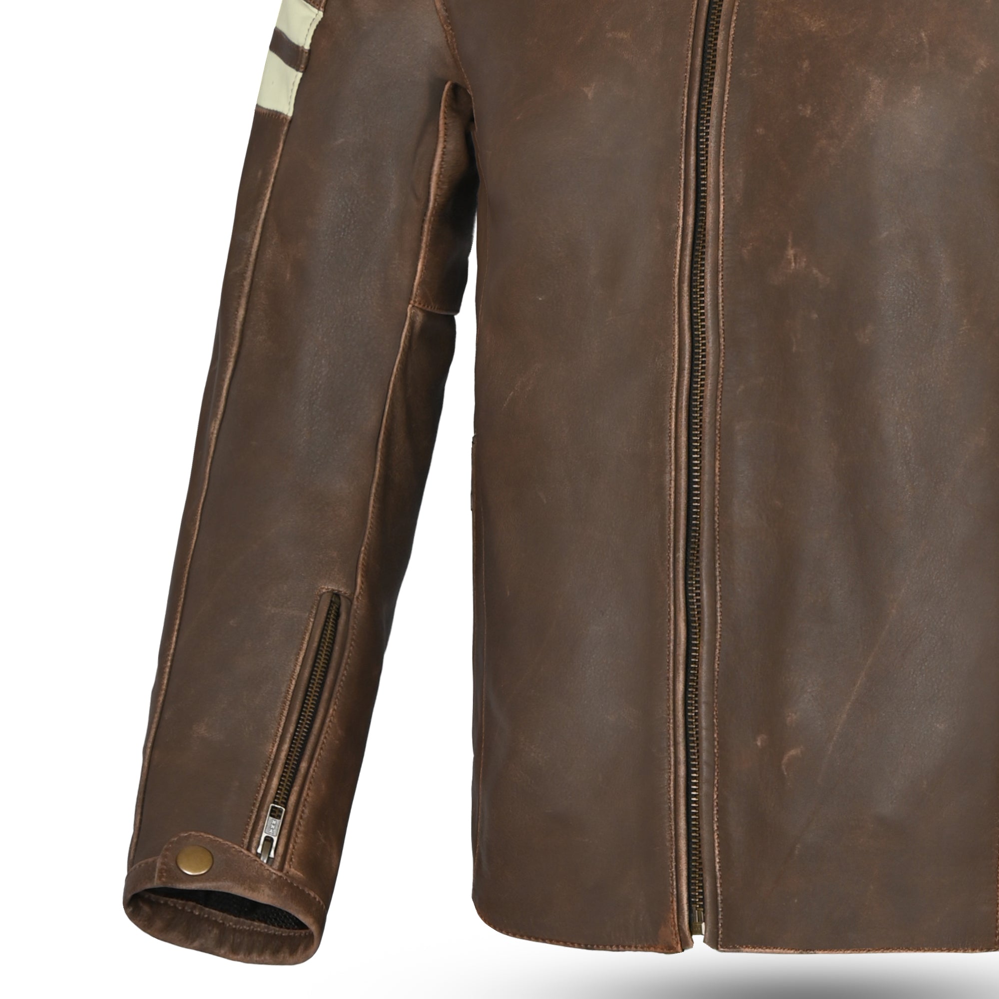 Bela Stark - Leather Jacket - Vintage Brown Beige MaximomotoUK