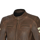 Bela Stark - Leather Jacket - Vintage Brown Beige MaximomotoUK