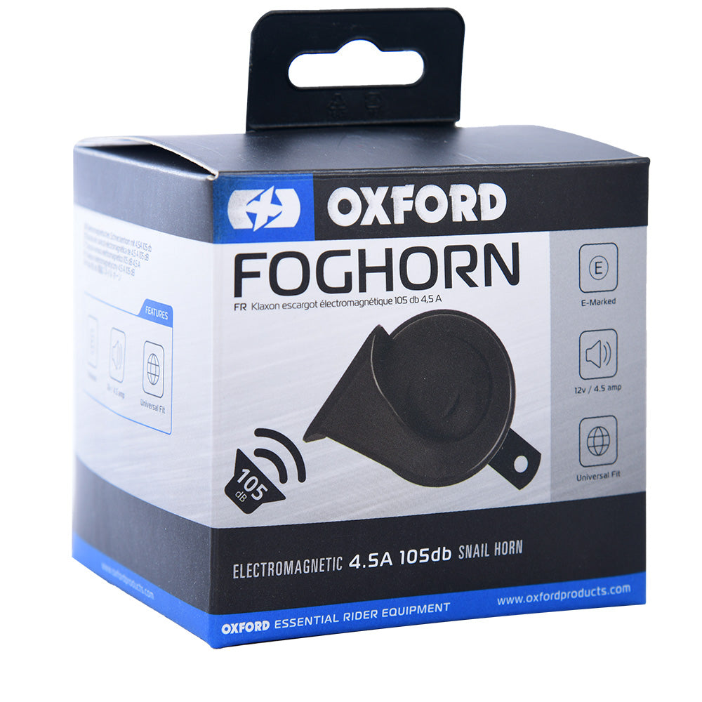 Oxford Foghorn 12V Motorcycle Horn black MaximomotoUK