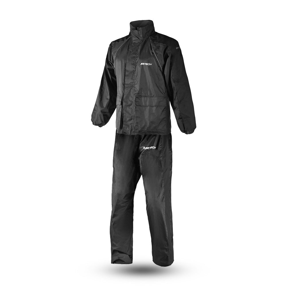 R-TECH Camou 2 PC Rain Suit - Black MaximomotoUK