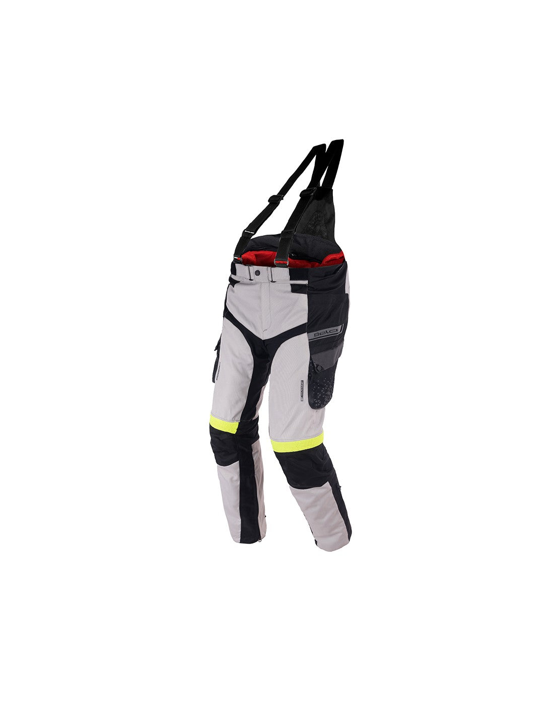 bela crossroad extreme wp textile pant black, ice and yellow front side view