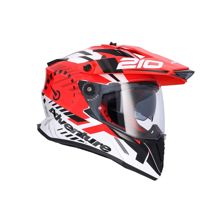 AXOR X-CROSS D/V X1 SPEEDOMETER MOTORCYCLE HELMET WHITE RED