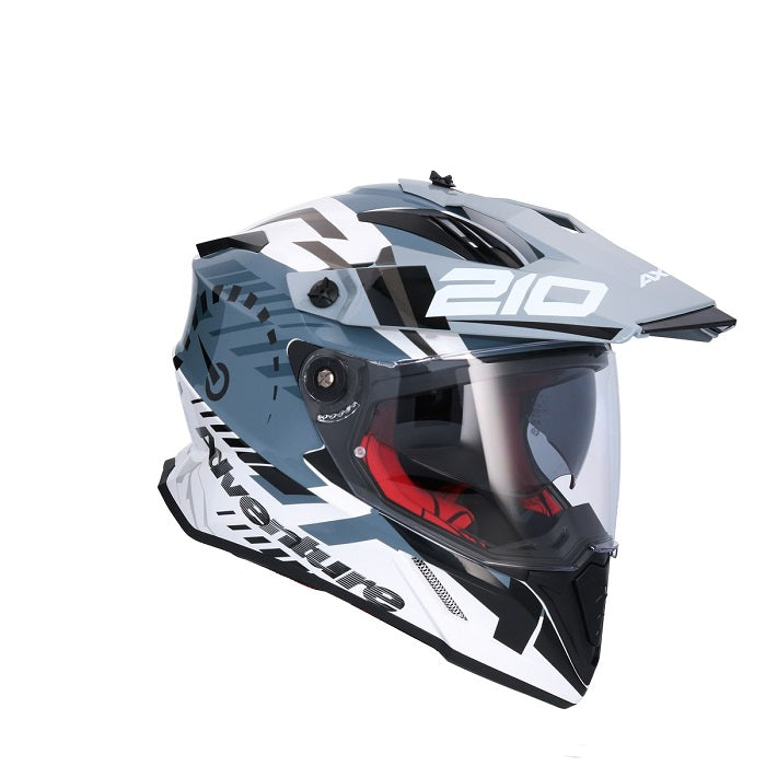 AXOR X-CROSS D/V X1 SPEEDOMETER MOTORCYCLE HELMET WHITE GRAY