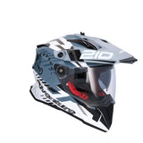 AXOR X-CROSS D/V X1 SPEEDOMETER MOTORCYCLE HELMET WHITE GRAY