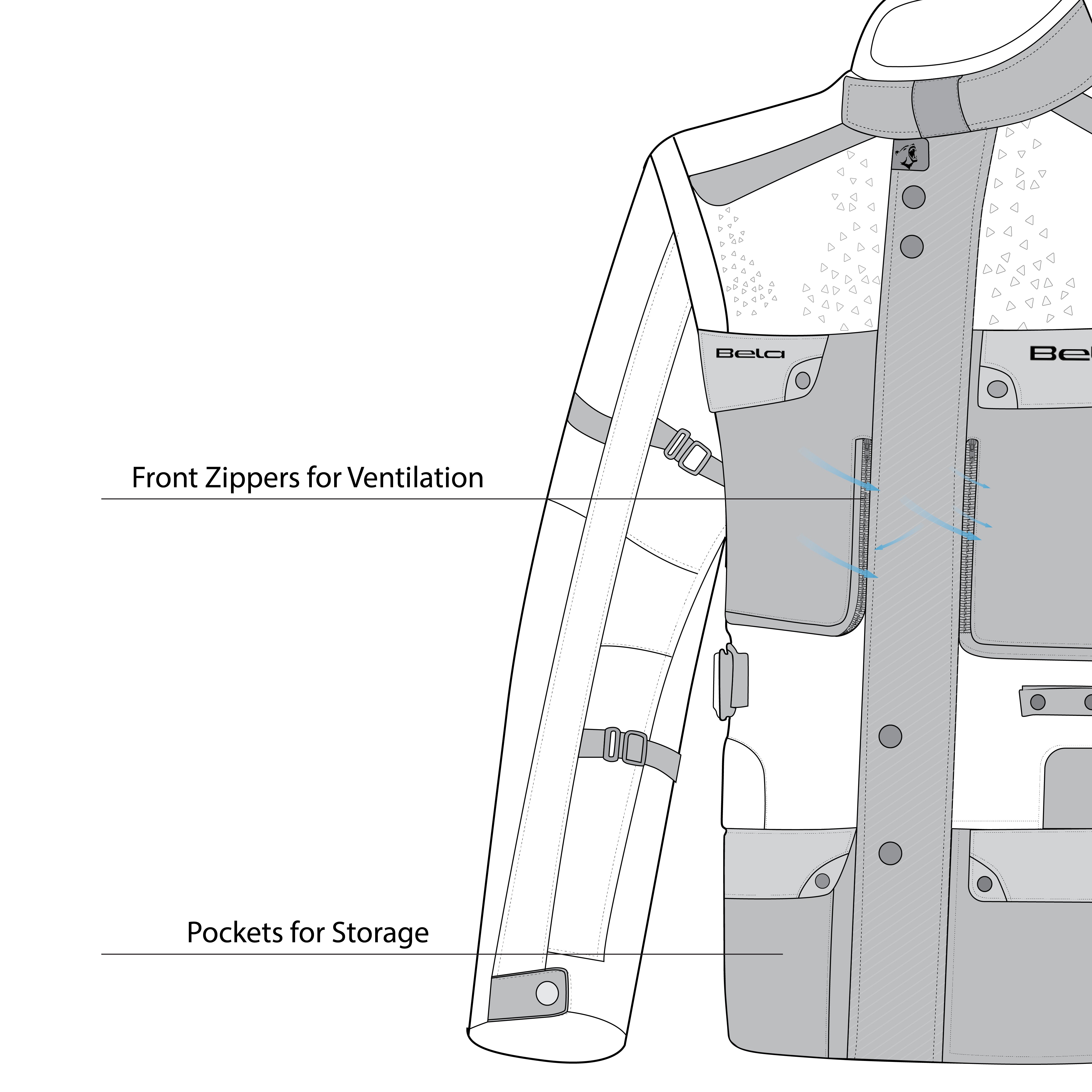 BELA CROSSROAD EXTREME WP 3 IN 1 MEN MOTORCYCLE JACKET ICE BLUE BLACK