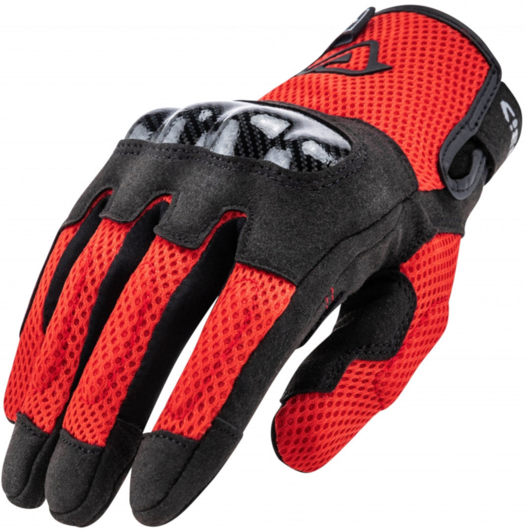 Men's Goatskin Motorcycle Gloves - Perforated Breathable Summer Riding Gloves With Touch Screen