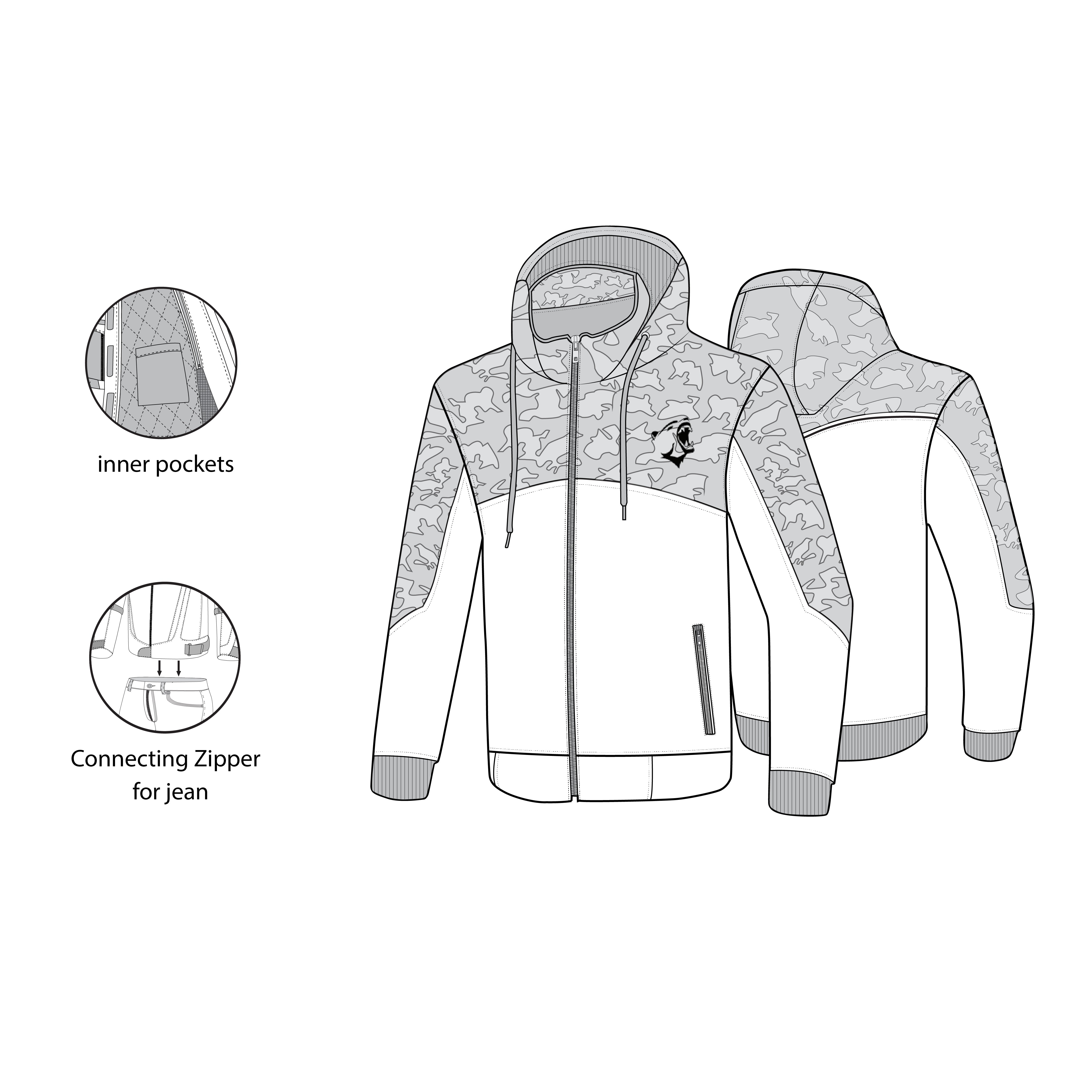 BELA Camo Rush Armour Wear Hoodie Black Olive Green