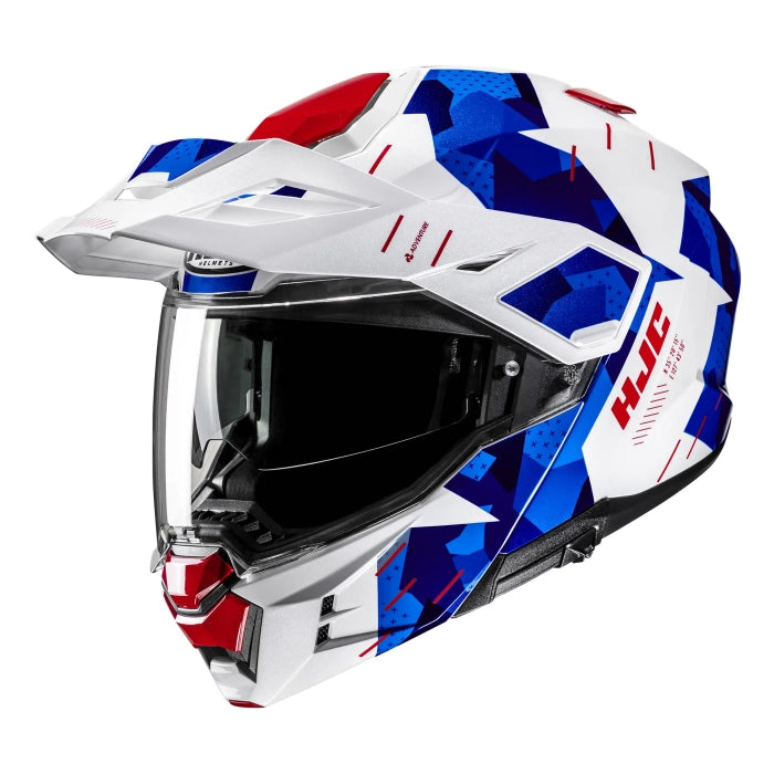 HJC I80 Roki Dual Sports Motorcycle Adventure Helmet Red White Blue