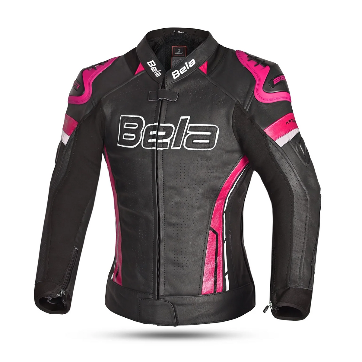 Bela Rocket Lady Motorcycle Leather Jacket Black/Pink