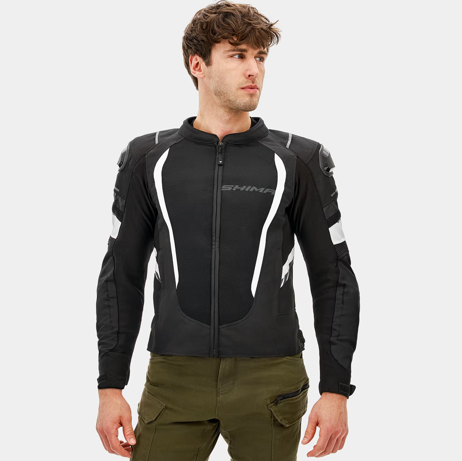 SHIMA MESH PRO 2.0 MEN MOTORCYCLE JACKET BLACK WHITE