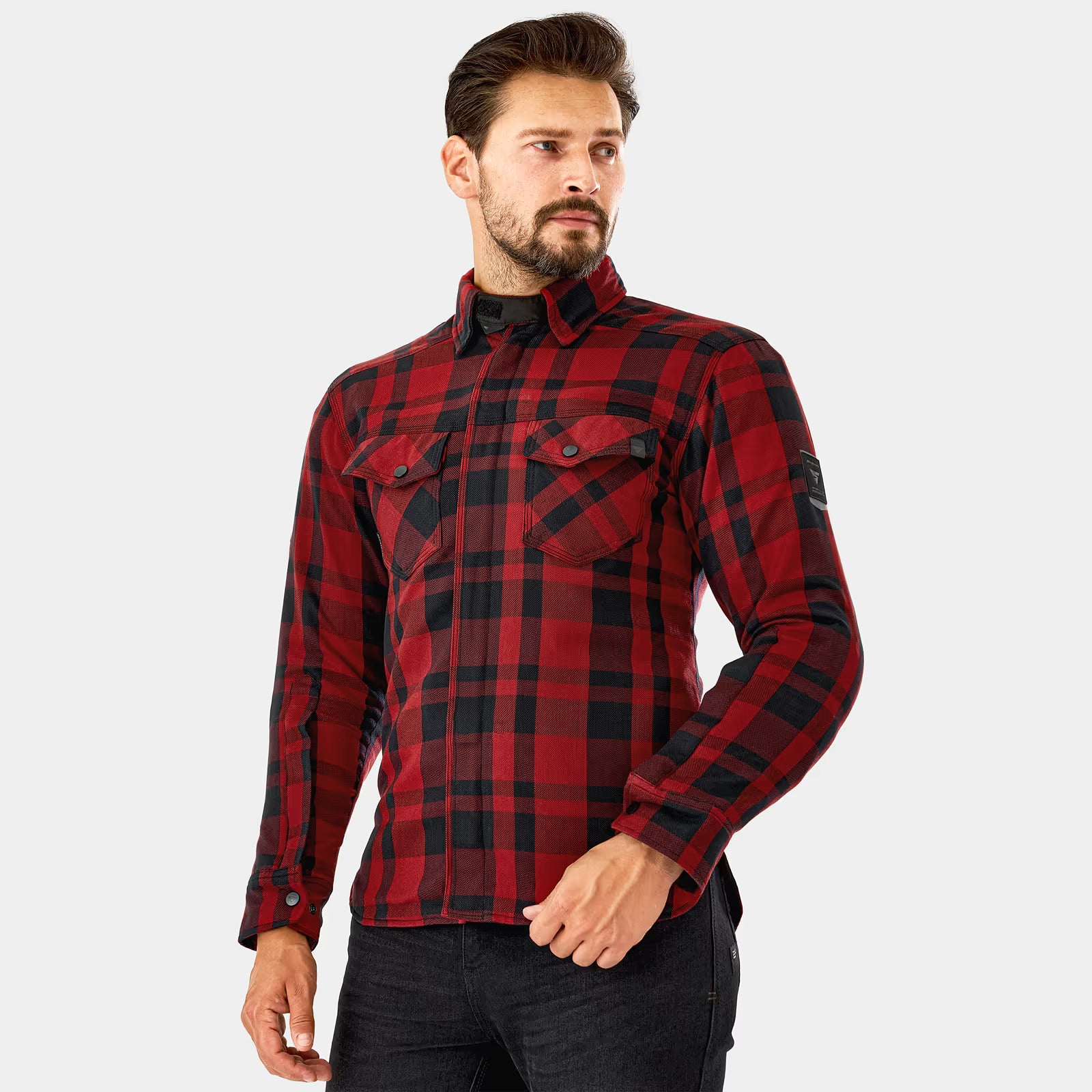 SHIMA RENEGADE 2.0 MEN MOTORCYCLE CHECKED SHIRT RED