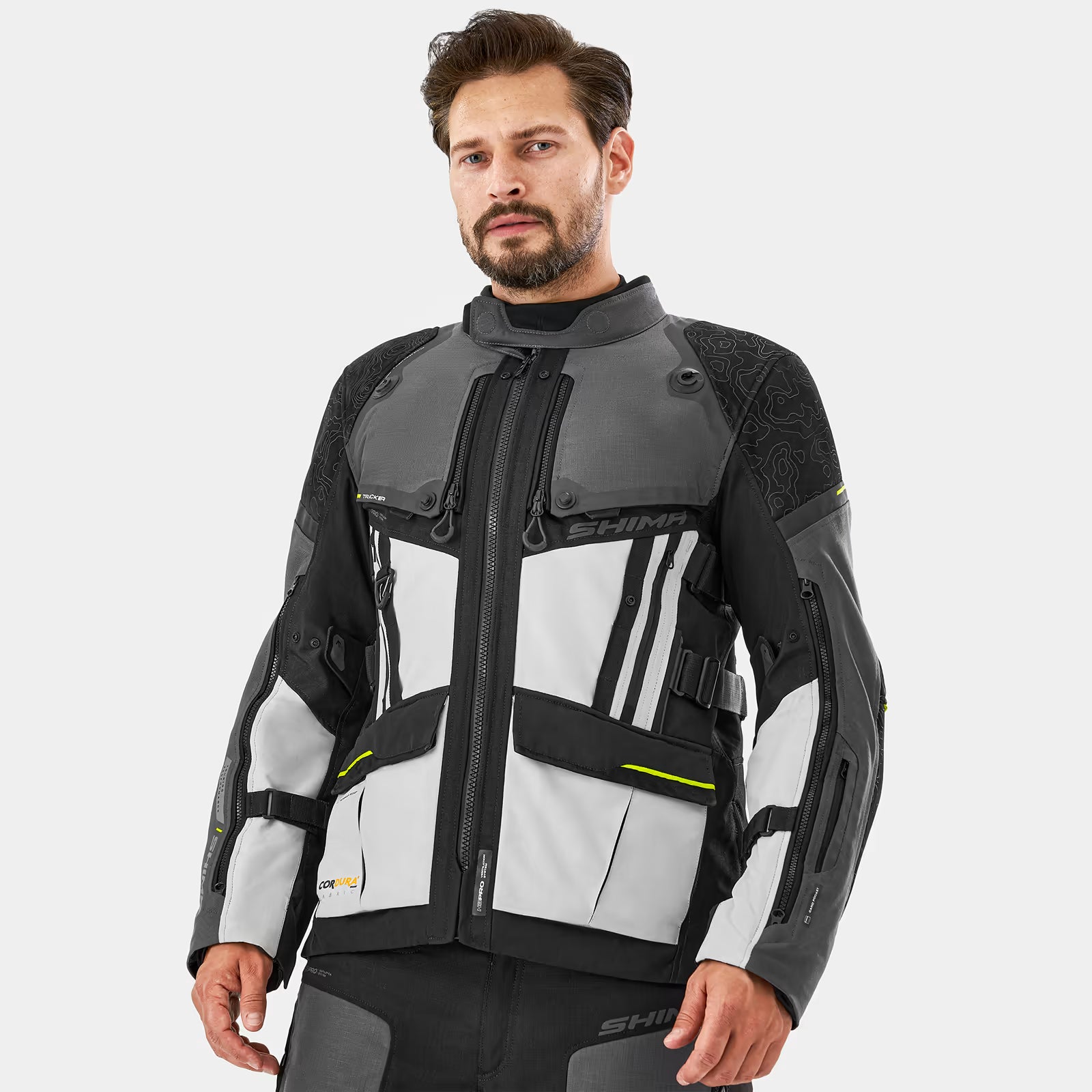 SHIMA TRACKER MEN MOTORCYCLE TOURING JACKET DARK GREY