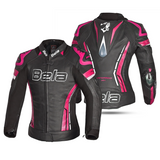 Bela Rocket Lady Motorcycle Leather Jacket Black/Pink