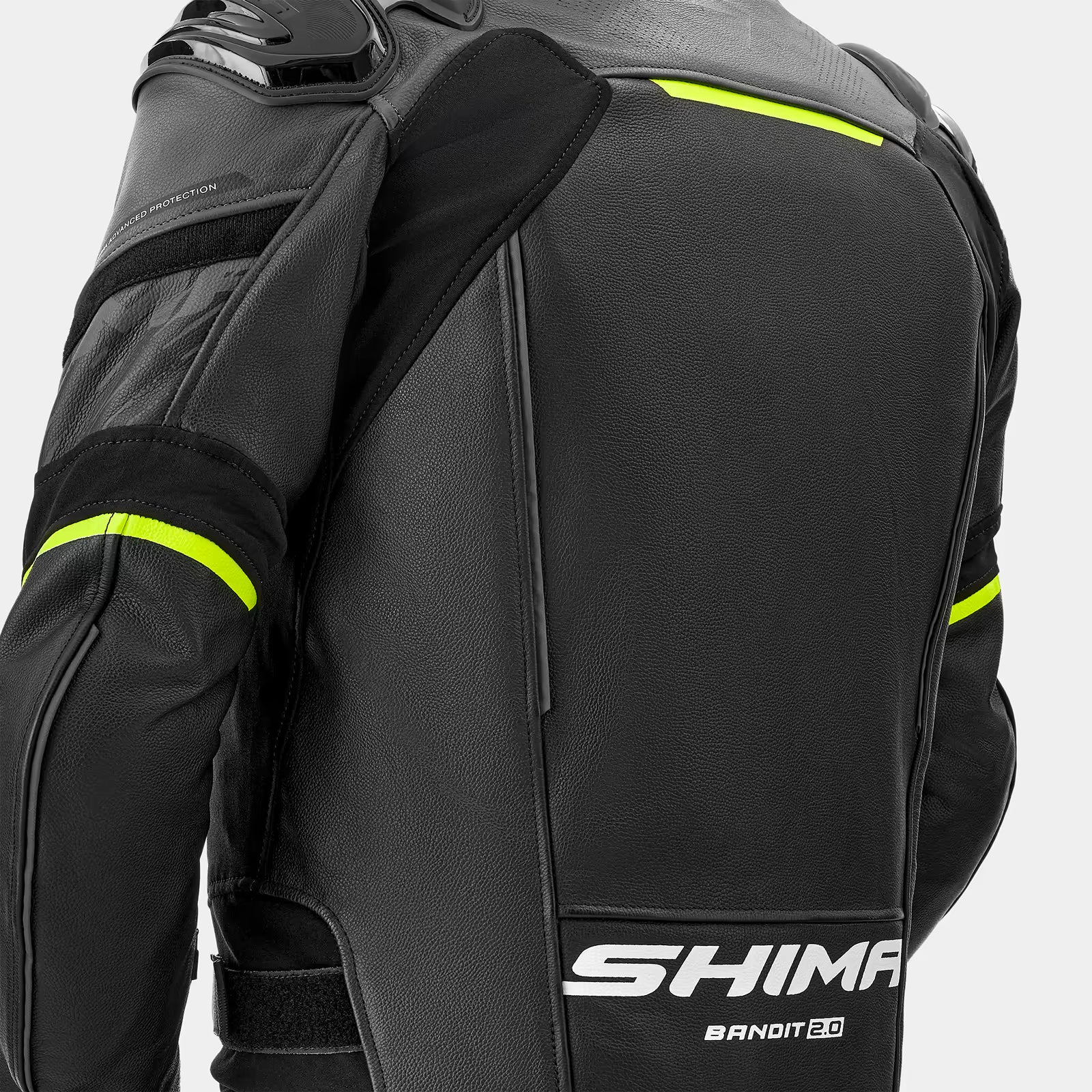 SHIMA BANDIT 2.0 MEN MOTORCYCLE LEATHER JACKET FLUO