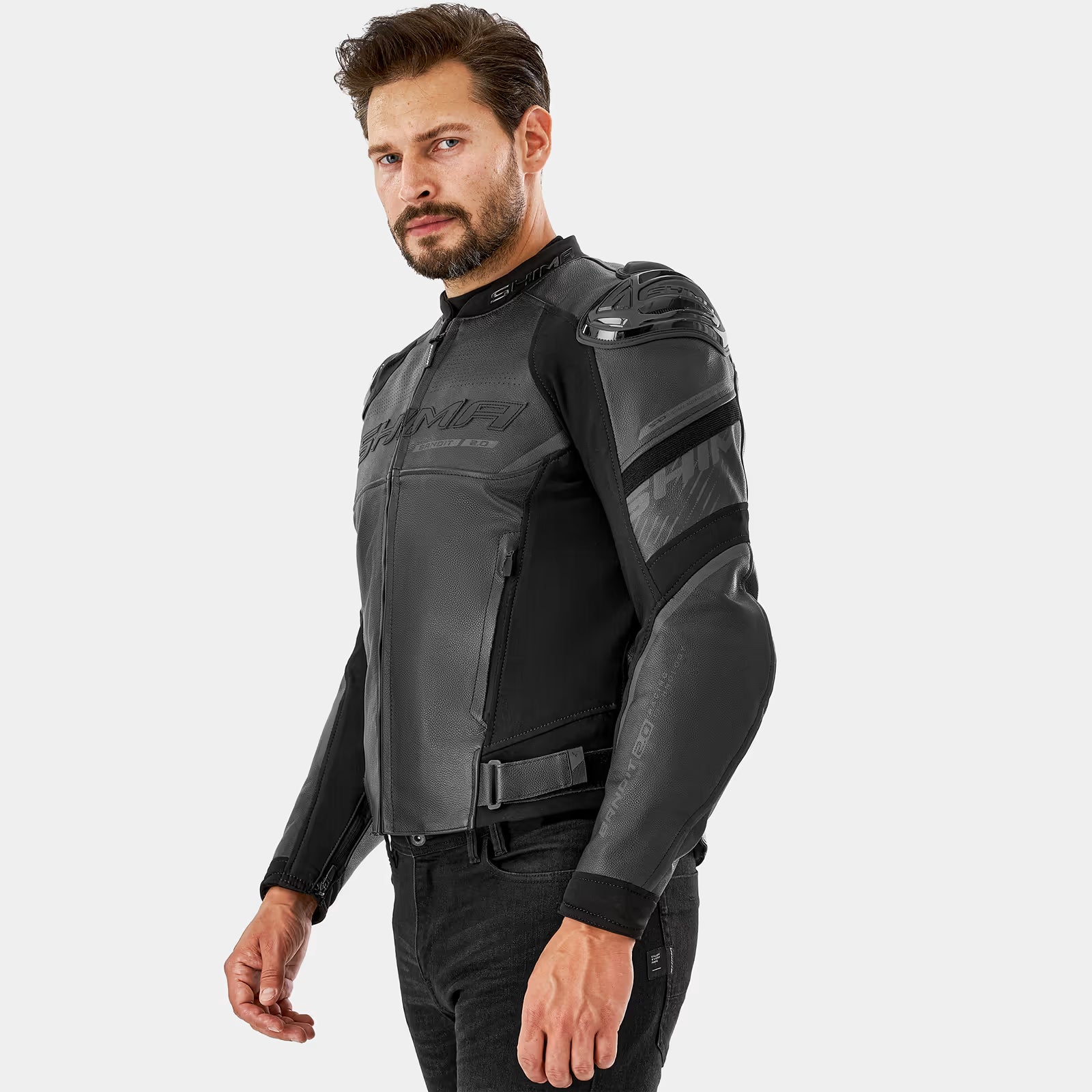 SHIMA BANDIT 2.0 MEN MOTORCYCLE LEATHER JACKET BLACK/BLACK