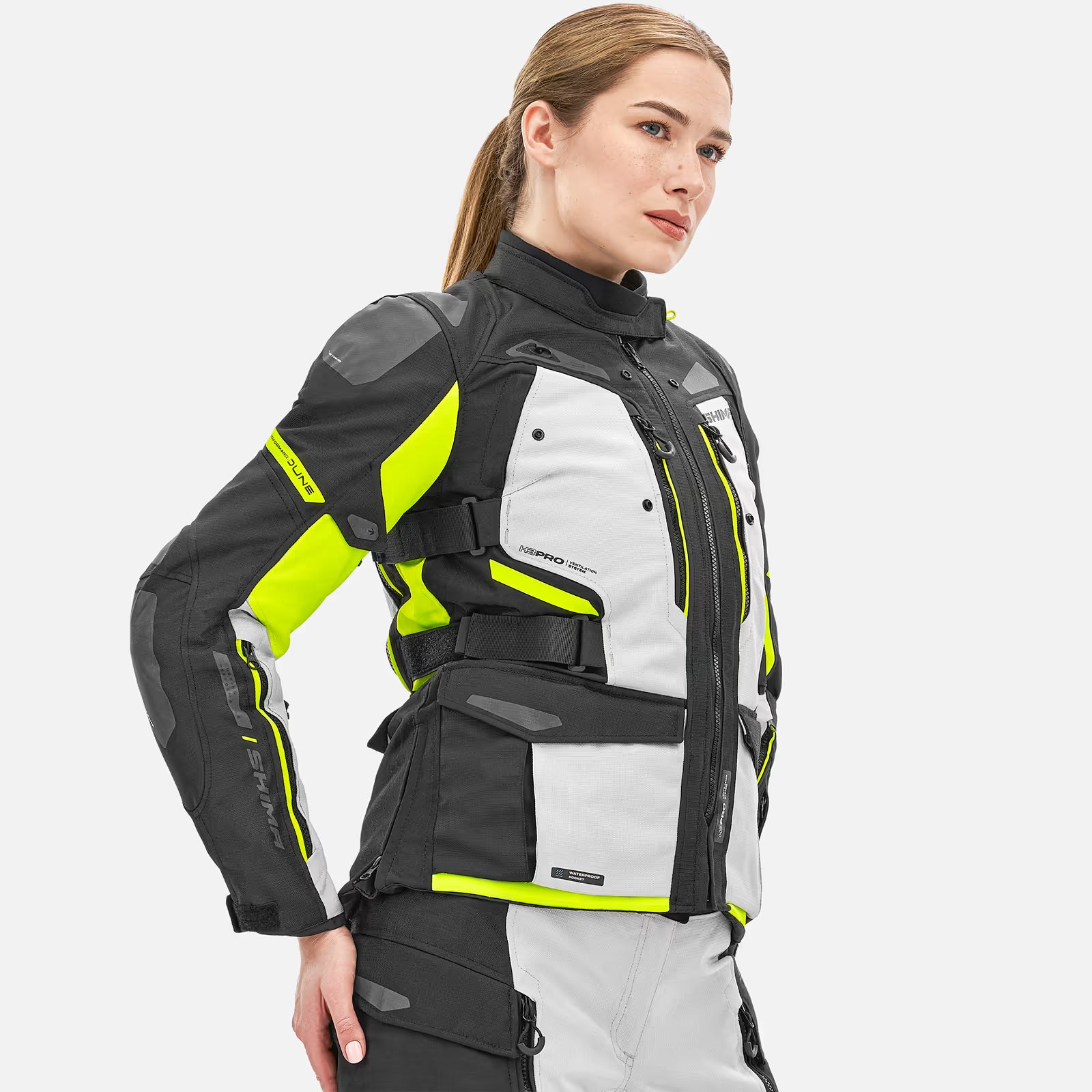 SHIMA DUNE LADY TOURING MOTORCYCLE TEXTILE JACKET FLUO