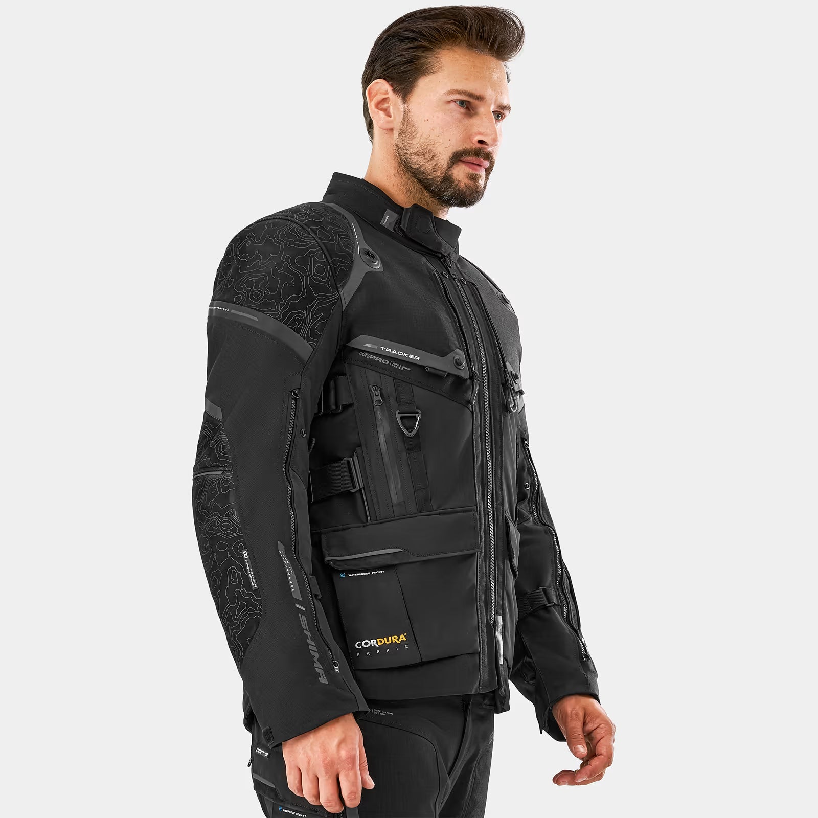 SHIMA TRACKER MEN MOTORCYCLE TOURING JACKET BLACK